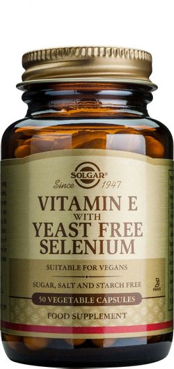 Solgar Vitamin E with Yeast Free Selenium 50 Φυτικές Κάψουλες
