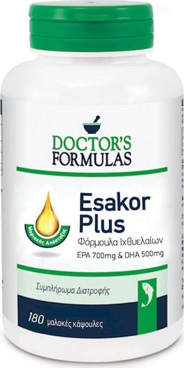 Doctor's Formulas Esakor Plus Ιχθυέλαιο 180 Μαλακές Κάψουλες