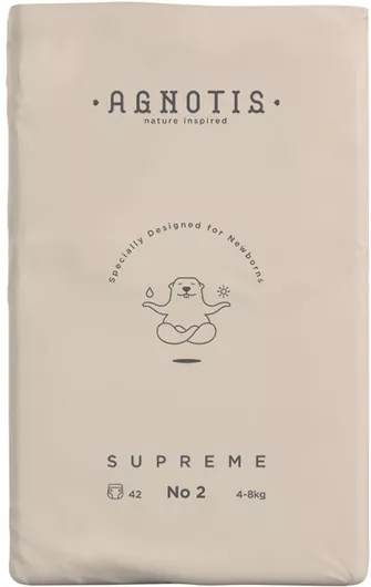 Πάνες με Αυτοκόλλητο Agnotis Baby Supreme No.2 για 4-8kg 42τμχ