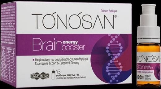 Uni-Pharma Tonosan Brain Energy Booster Συμπλήρωμα για την Μνήμη 7ml 15 Μερίδες