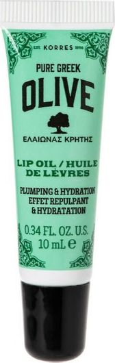 Ενυδατική Φροντίδα Χειλιών Korres Pure Greek Olive με Οπτικό Εφέ που Απαλύνει τις Λεπτές Γραμμές 10ml