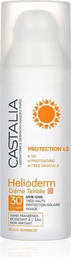Αντηλιακή Κρέμα Προσώπου Castalia Helioderm Creme Teintee Υψηλής Προστασίας SPF30 με Μη Λιπαρή Υφή & Χρώμα 50ml