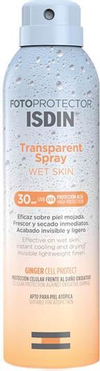 Αντηλιακό Mist Σώματος Isdin Fotoprotector Transparent Wet Skin Αδιάβροχο SPF30 250ml