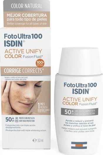 Αντηλιακή Κρέμα Προσώπου Isdin FotoUltra 100 Active Unify Color Fusion Fluid SPF50 με Χρώμα 50ml