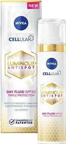 Κρέμα Προσώπου Nivea Cellular Luminous 630 Anti Spot Λεπτόρρευστη Ημέρας με SPF50 για Ενυδάτωση & Ατέλειες με Υαλουρονικό Οξύ 40ml