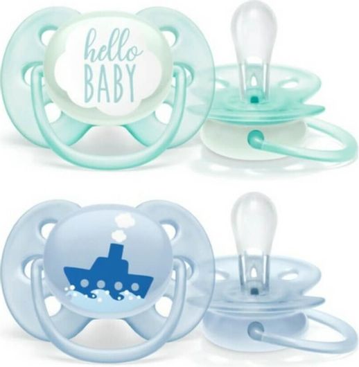 Πιπίλα Philips Avent Ultra Soft Σιλικόνης 0-6m Hello Baby 2τμχ