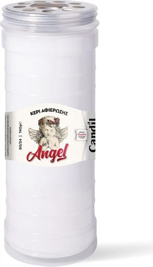 Candil Κερί Διάρκειας 8 Ημερών Max 80/21 Λευκό 8Χ21cm