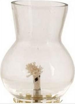 Ανταλλακτικό Γυαλί Λάμπας Πετρελαίου Κοντό Δαντέλα Διάφανο