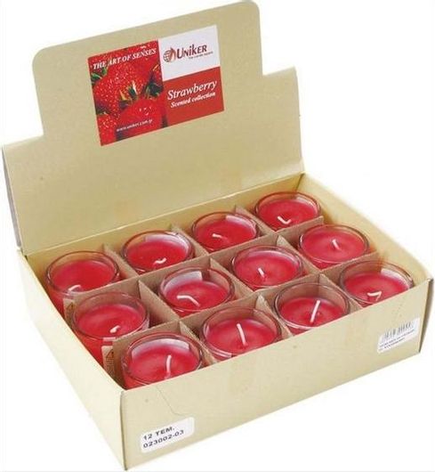 Uniker Αρωματικό Κερί Uniker σε Σφηνάκι 8Ωρών Φράουλα 1τμχ