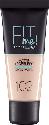 Foundation Maybelline Fit Me Matte + Poreless Liquid 102 Fair Ivory 30ml