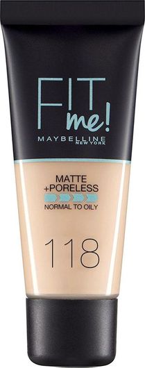 Foundation Maybelline Fit Me Matte + Poreless Liquid Make Up 118 Nude 30ml