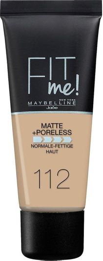 Foundation Maybelline Fit Me Matte + Poreless Liquid Make Up 112 Soft Beige 30ml