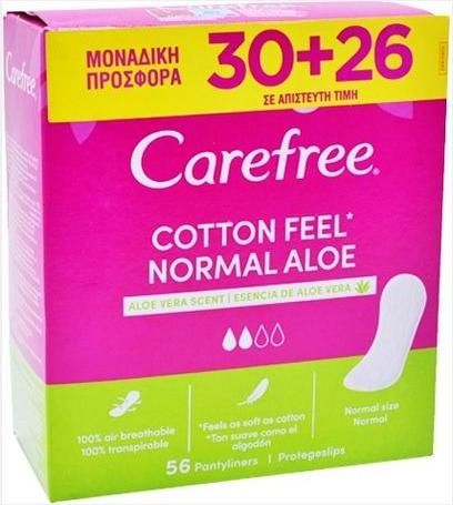 Σερβιετάκια CareFree Aloe με Εκχύλισμα Βαμβακιού 30 + 26τμχ