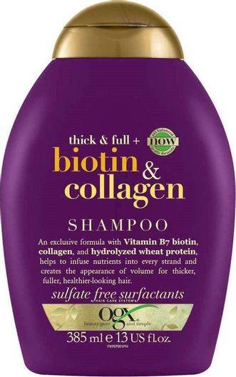 Σαμπουάν Ogx Thick & Full Biotin & Collagen Όγκου για Όλους τους Τύπους Μαλλιών 385ml