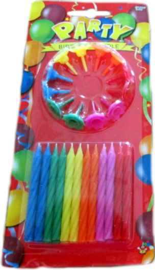 Κερακια Γενεθλιων Χρωματιστα 24 Τεμ. Με Βαση Happy House