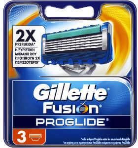 Gillette Fusion Proglide Ανταλλακτικές Κεφαλές με 5 Λεπίδες και Λιπαντική Ταινία 3τμχ