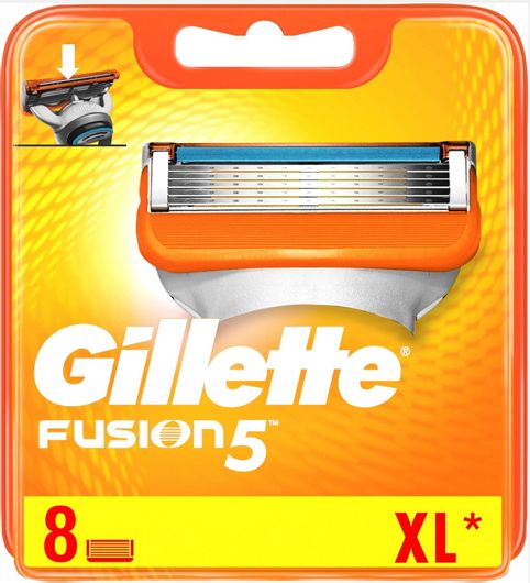 Gillette Fusion5 Ανταλλακτικές Κεφαλές με 5 Λεπίδες & Λιπαντική Ταινία 8τμχ