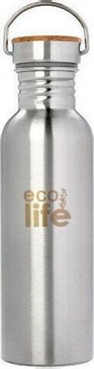 Παγούρι Ecolife Bamboo Inox 750ml Ασημί