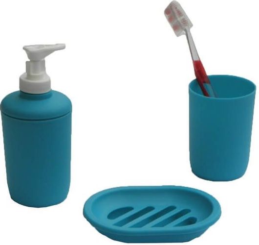 Αξεσουάρ Μπάνιου (Σετ 3Τμχ) Viopros Bath Accessories Τυρκουάζ