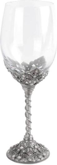 Ποτήρι Κολωνάτο Inart Μεταλλικό Ζιργκόν 8x22.5cm Ασημί 