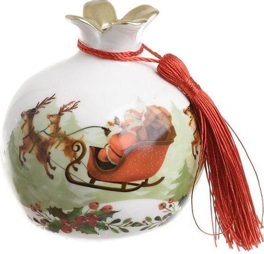 Χριστουγεννιάτικο Γούρι  Inart 2-70-146-0236 Ρόδι Κεραμικό 9x9x9.5