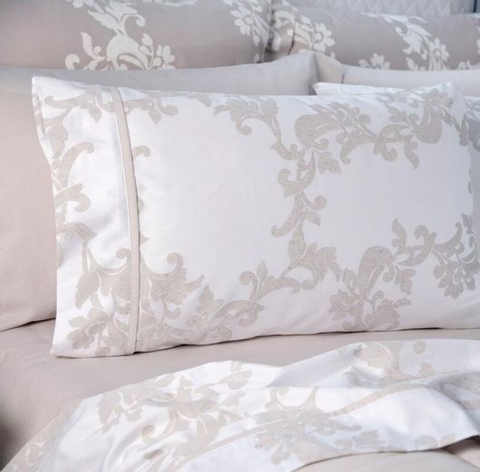 Σετ Μαξιλαροθήκες Down Town Lillian White S 568  Με Φάσα 52x75cm