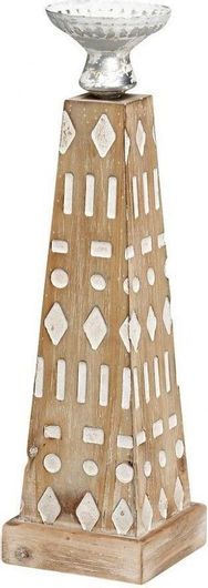 Κηροπήγιο Espiel Ξύλινο Καφέ 42x12x42cm