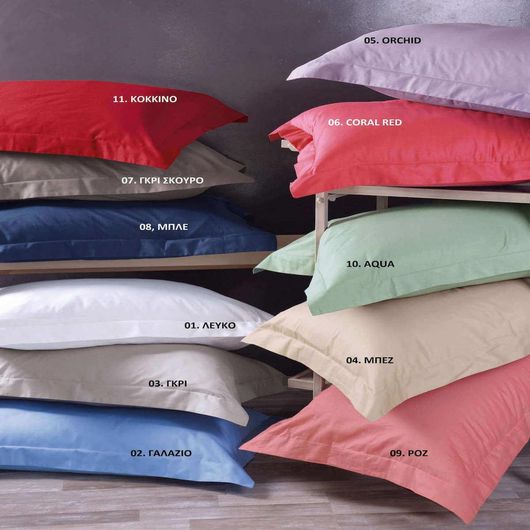 Σετ Μαξιλαροθήκες Oxford Rythmos Scenario 08 Μπλε 50x70+5