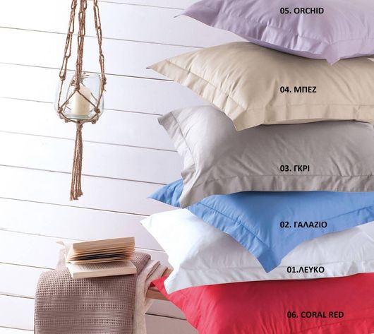 Σετ Μαξιλαροθήκες Oxford Rythmos Scenario 01 Λευκο 50x70+5