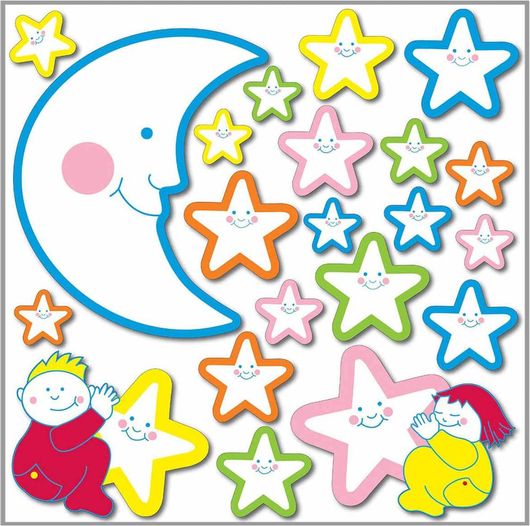 Παιδικά Φωσφοριζέ Αυτοκόλλητα Τοίχου Ango Smiling Stars 18004