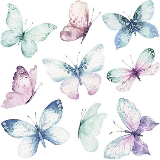 Αυτοκόλλητα Τοίχου Ango Watercolour Butterflies 54117