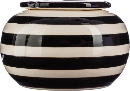 Σταχτοδοχείο A-S Round Stripes Black 146064 12x12x7.5 Κεραμικό