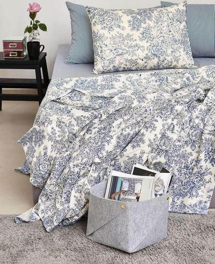 Σετ Μαξιλαροθήκες Melinen Ultra Toile Navy Μαξιλαροθηκες Κατωσεντονο 50x70