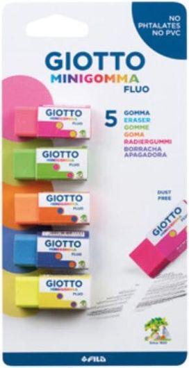 Σετ Γόμες Giotto Minigomma για Μολύβι Fluo 5τμχ