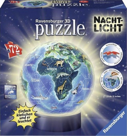 Puzzle 3D Night Light Puzzleball Earth 3D 72 Κομμάτια