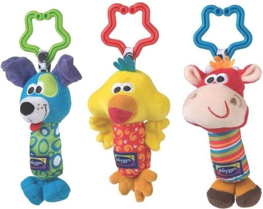 Κρεμαστό Βρεφικό Παιχνίδι Playgro Τριπλό Καροτσιού Αστεράκια