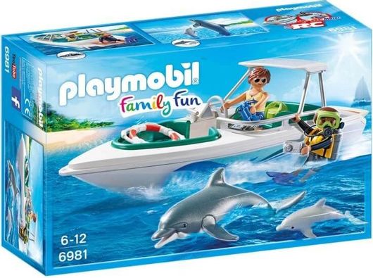 Playmobil Family Fun Ταχύπλοο με Δύτη & Δελφίνια 6981