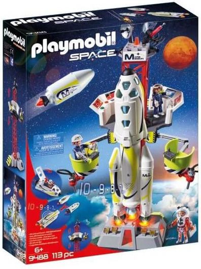 Playmobil Space Πύραυλος Διαστημικής Αποστολής με σταθμό Εκτόξευσης