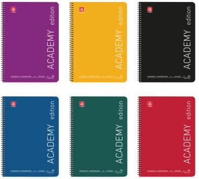 Τετράδιο Σπιράλ Typotrust Ριγέ Β5 120 Φύλλων 4 Θεμάτων Academy Διάφορα Χρώματα