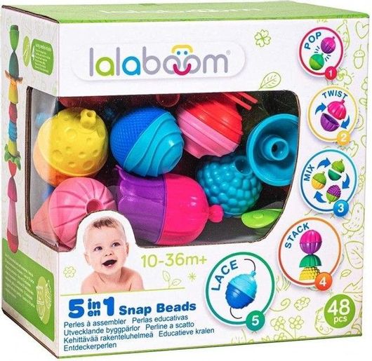 Βρεφικό Παιχνίδι Lalaboom Βρεφικό Παιχνίδι Χάντρες Και Αξεσουάρ Lalaboom 48τμχ