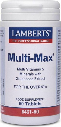 Lamberts Multi-Max Πολυβιταμίνη για Ενέργεια κατάλληλη για ενήλικες 50+ 60 Ταμπλέτες