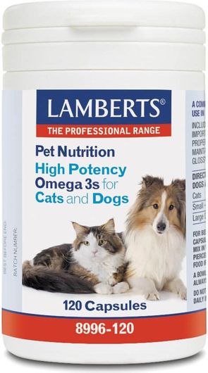 Lamberts Pet Nutrition High Potency Omega 3s for Cats & Dogs 120 Κάψουλες