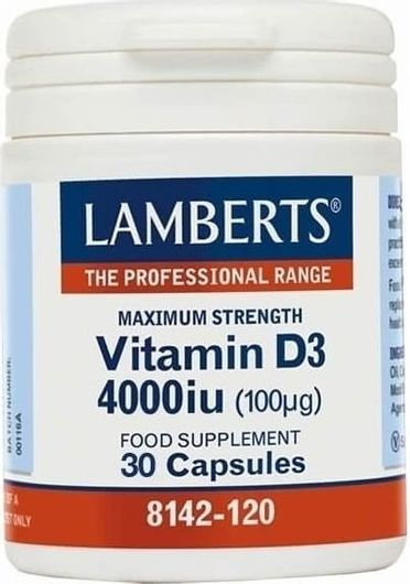 Lamberts Vitamin D3 Βιταμίνη για Ανοσοποιητικό 4000iu 30 Κάψουλες