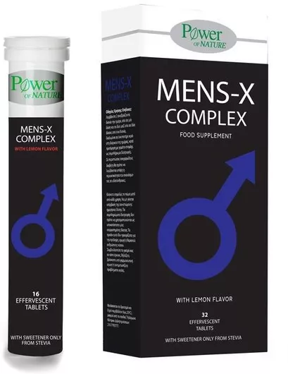 Power Health Mens-X Complex Συμπλήρωμα για την Ενίσχυση της Τεστοστερόνης 32 Αναβράζοντα Δισκία Λεμόνι