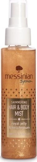 Hair & Body Mist Messinian Spa Shimmering Βασιλικός Πολτός & Ελίχρυσος Eau Fraiche 100ml