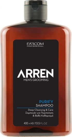 Σαμπουάν Farcom Arren Men's Grooming Purify Βαθύ Καθαρισμού & Λάμψης για Όλους τους Τύπους Μαλλιών 400ml