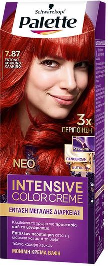 Palette Intensive Color Creme Βαφή Μαλλιών 7.87 Έντονο Κόκκινο Χάλκινο 50ml