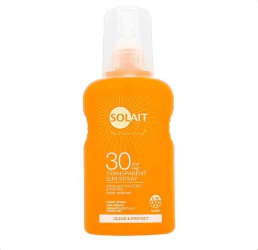 Αντηλιακό Σώματος Superdrug Solait Clear & Protect Transparent SPF30 200ml