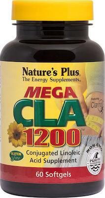 Nature's Plus Mega CLA Συμπλήρωμα Διατροφής 1200mg 60 μαλακές κάψουλες