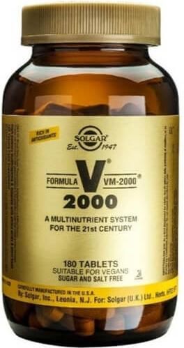 Solgar Formula VM-2000 Βιταμίνη για Ενέργεια 180 ταμπλέτες